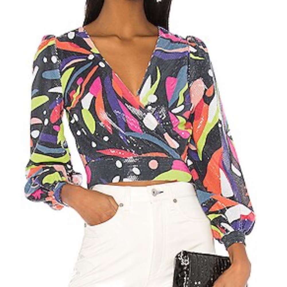 Olivia Rubin Floral Sequin Top